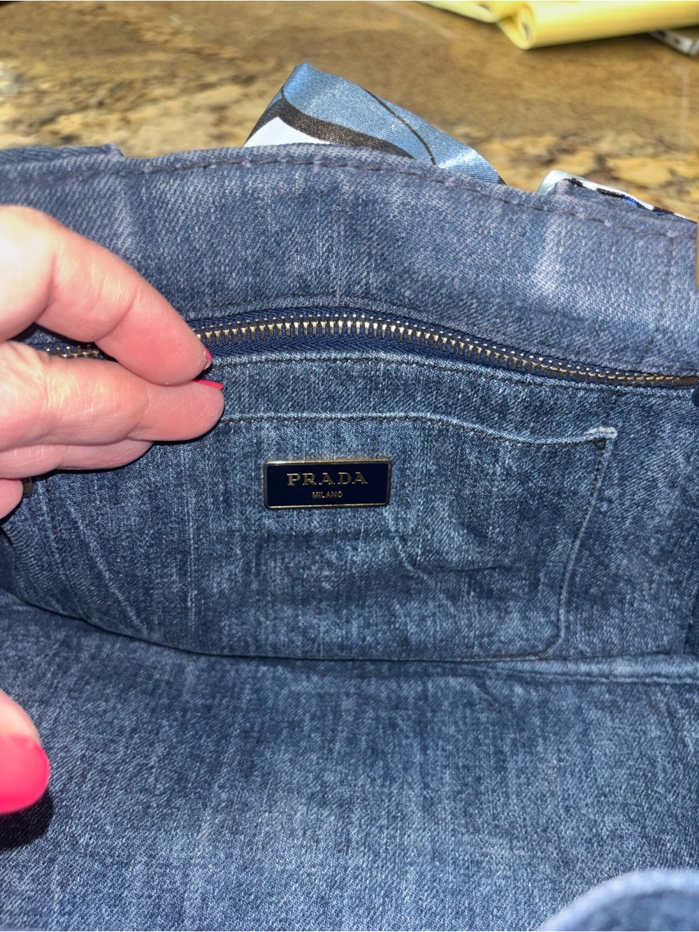 Authentic Prada Canapa Bag in Denim - Picture 8 of 13